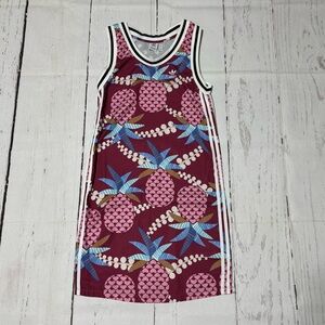 Adidas Farm Rio collab womens S pineapple polka dots print athleisure tank dress